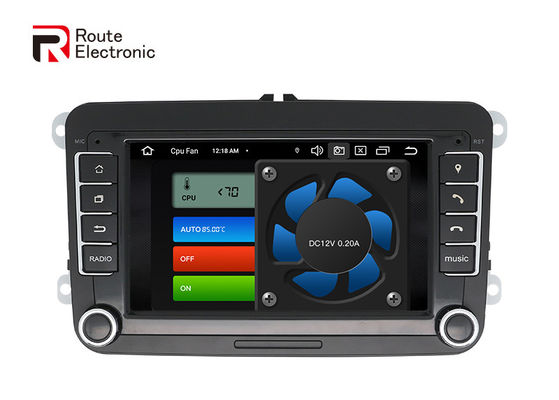 VW สากล เครื่องเสียงติดรถยนต์ Android แปดคอร์ 7 นิ้วพร้อมปุ่มระบายความร้อนของพัดลม