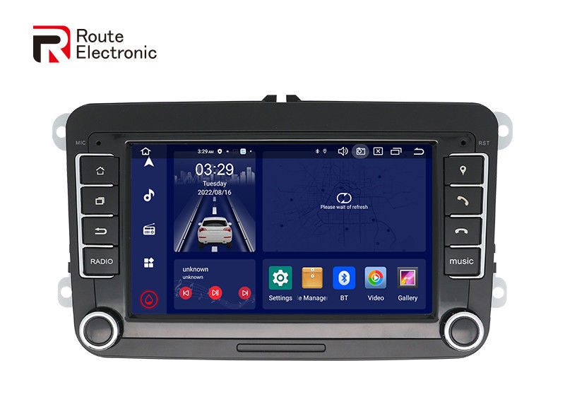 VW สากล เครื่องเสียงติดรถยนต์ Android แปดคอร์ 7 นิ้วพร้อมปุ่มระบายความร้อนของพัดลม