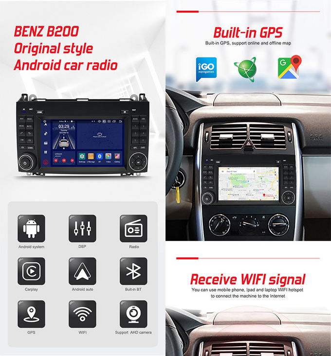 Android 12 OEM Car Radio , Deckless Car Stereo For Mercedes Benz B200 W209​